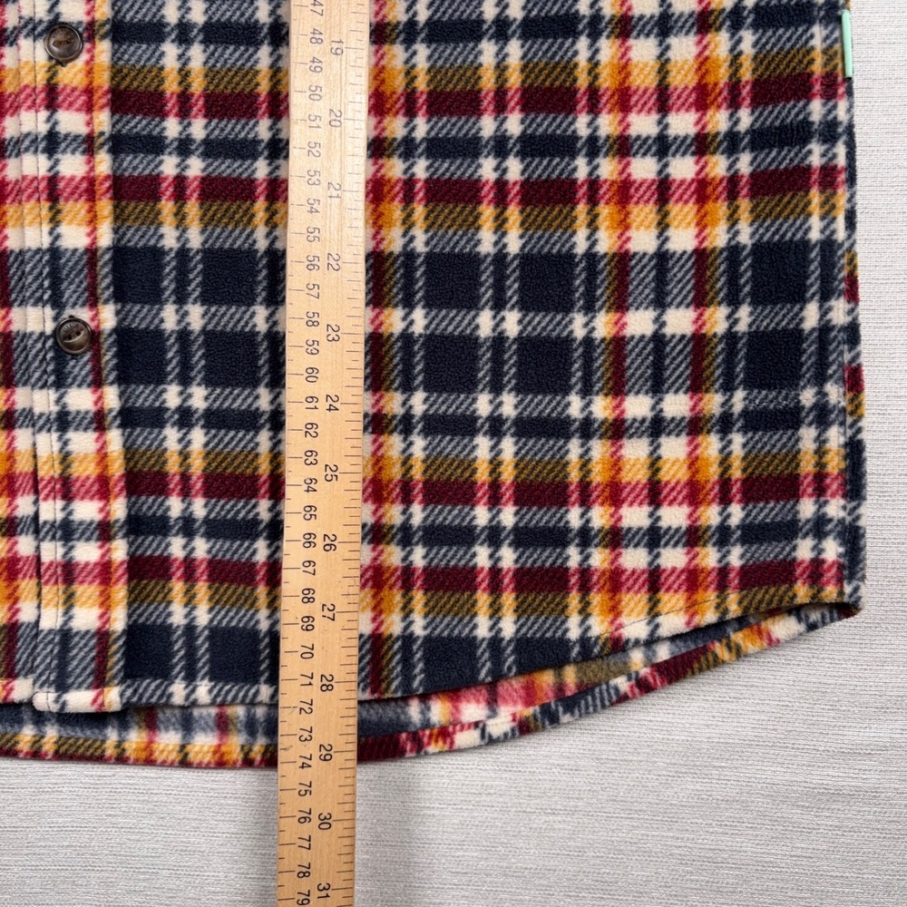 Vissla Eco ZY Polar Flannel Shirt Mens Size L Blue Red Orange Polyester Fleece - Picture 7 of 10